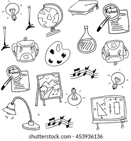 Education doodles element collection stock vector illustration