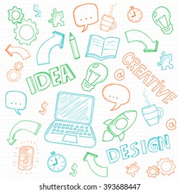 Education doodles set. Vector illustration
