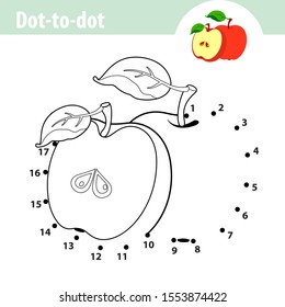Education dot to dot game for children, numbers game for kids, Apple.