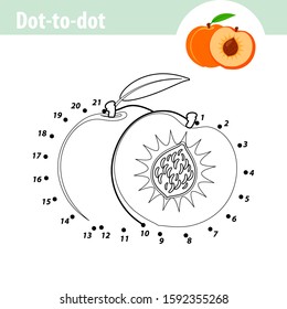 Education dot to dot game for children, numbers game for kids, Peach.