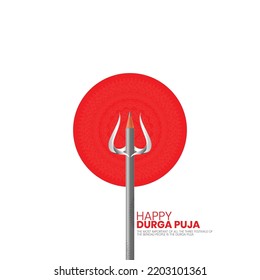 Education Durga puja concept Creative advertisement Design Navratri and durga puja festival cultural celebration card background