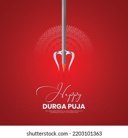 Education Durga puja concept Creative advertisement Design Navratri and durga puja festival cultural celebration card background