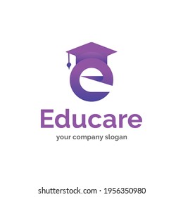 Education E Letter logo Design With Gradient