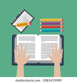 education easy learning set icons