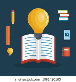 education easy learning set icons