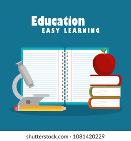 education easy learning set icons
