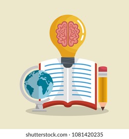 education easy learning set icons