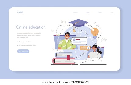 Education Ecosystem Web Banner Landing Page Stock Vector (Royalty Free ...