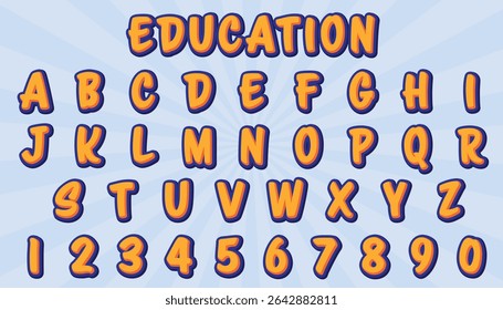 education editable text effect with modern and simple style