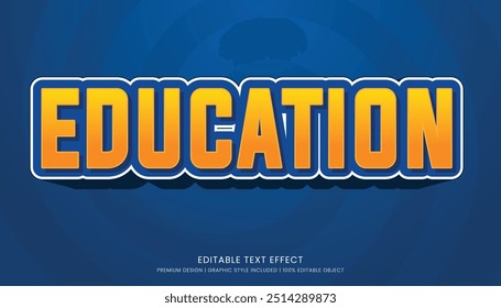 education editable text effect template bold typography and abstract style logo and business brand