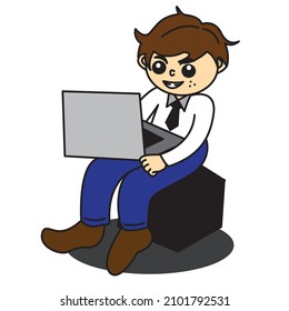 education edition cartoon character  illustration. indonesia, salatiga city 6 january 2022