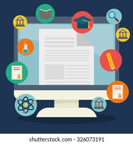 Education and elearning graphic design, vector illustration. 