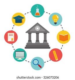 Education and elearning graphic design, vector illustration. 