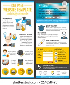 Education and e-learning resources web site page vector illustration
