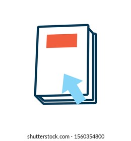 education electronic book with mouse arrow vector illustration design
