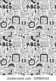Education elements doodles hand drawn line icon, eps10