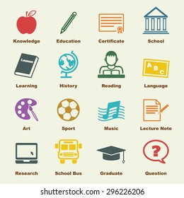 Education Elements, Vector Infographic Icons