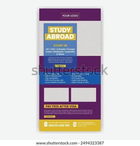 Education email newsletter  template for study abroad and online learning website UI interface or header template suitable online school admission website landing page design