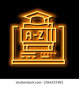 education english neon light sign vector. education english illustration