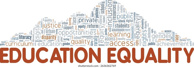 Education Equality word cloud conceptual design isolated on white background.