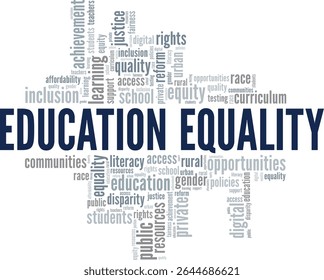 Education Equality word cloud conceptual design isolated on white background.