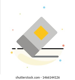 Education, Eraser, Stationary Abstract Flat Color Icon Template. Vector Icon Template background