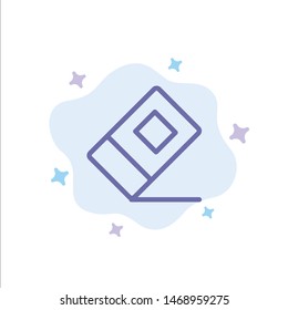 Education, Eraser, Stationary Blue Icon on Abstract Cloud Background. Vector Icon Template background