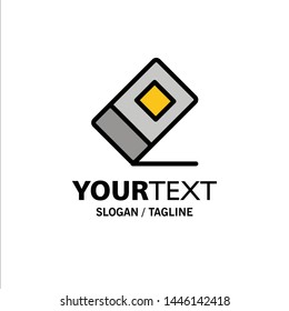 Education, Eraser, Stationary Business Logo Template. Flat Color
