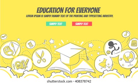 Education for everyone - Doodle Concept (easy for edit)
