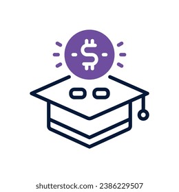 education fee dual tone icon. vector icon for your website, mobile, presentation, and logo design.