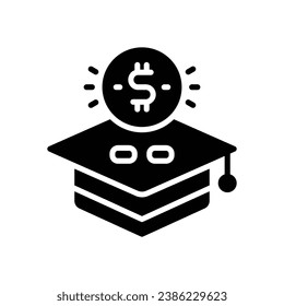 education fee glyph icon. vector icon for your website, mobile, presentation, and logo design.