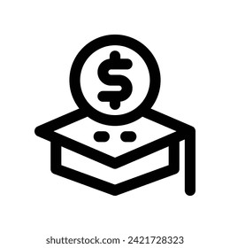education fee icon. vector line icon for your website, mobile, presentation, and logo design.