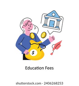 Education Fees vector Filled outline Design illustration. Symbol on White background EPS 10 File 