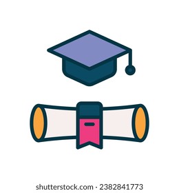 education fille color icon. vector icon for your website, mobile, presentation, and logo design.