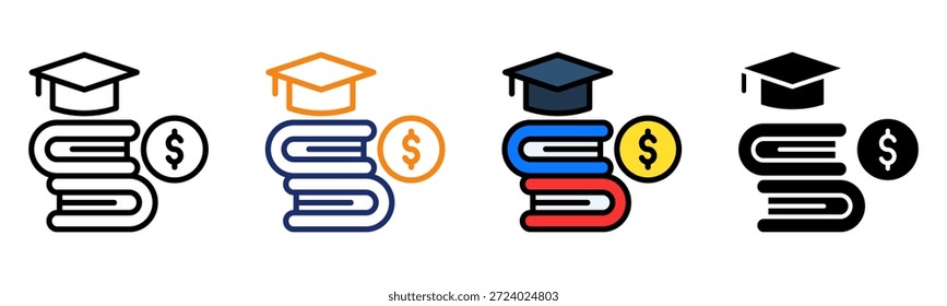 Ilustración vectorial de estilos múltiples del icono de finanzas de Educación