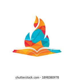 Education fire vector logo design. Motivation book vector logo design template.