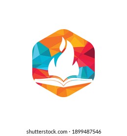 Education fire vector logo design. Motivation book vector logo design template.