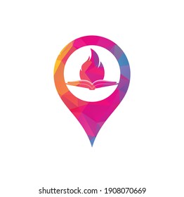 Education fire vector logo design. Education fire gps icon design.