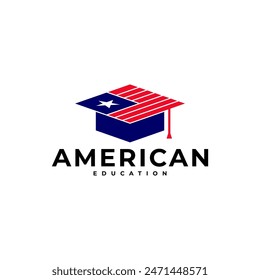 EDUCATION FLAG AMERICA LOGO ICON ILLUSTRATION