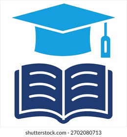 Ilustração de vetor de ícone azul plano educacional