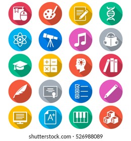 Education flat color icons