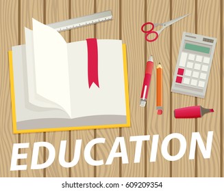 Education flat design concept for web and mobile services and apps