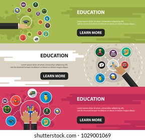Education flat icon concept. Vector illustration. Element template for design.