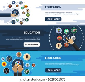 Education flat icon concept. Vector illustration. Element template for design.