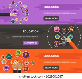 Education flat icon concept. Vector illustration. Element template for design.