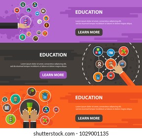 Education flat icon concept. Vector illustration. Element template for design.