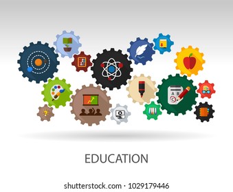 Education flat icon concept. Vector illustration. Element template for design.