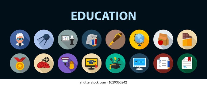 Education flat icon concept. Vector illustration. Element template for design.