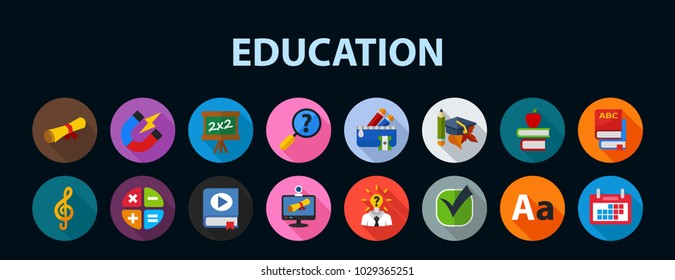 Education flat icon concept. Vector illustration. Element template for design.