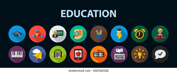 Education flat icon concept. Vector illustration. Element template for design.